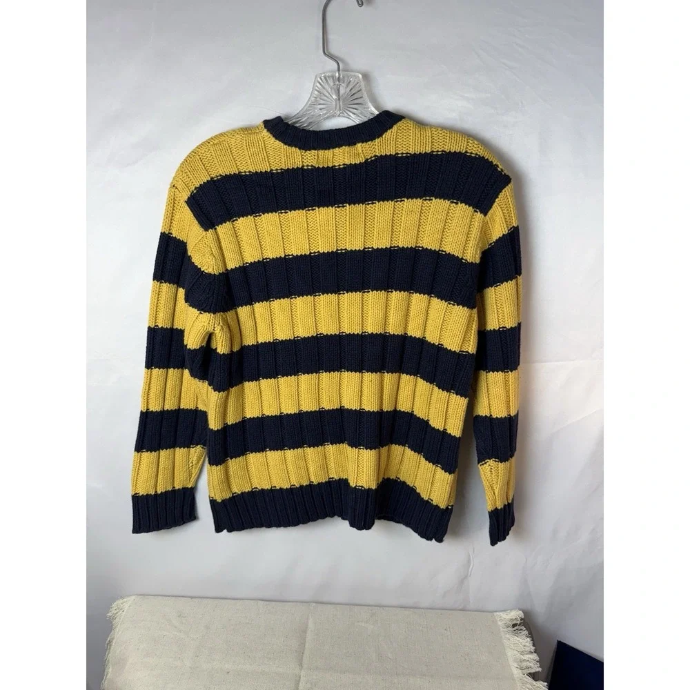 The Childrens Place Cable Knit Sweater  Blue Yellow Striped NWT Med 7‎ / 8